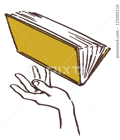 Book and hands illustration. Vector illustration material. 125009110