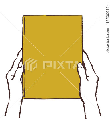 Illustration of a hand holding a book. Vector illustration material. 125009114