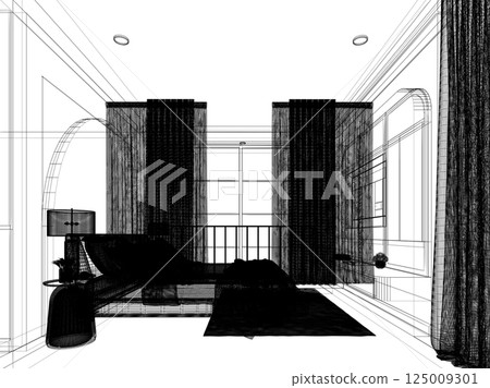 3d rendering of interior bedroom 3d rendering of interior bedroom 125009301