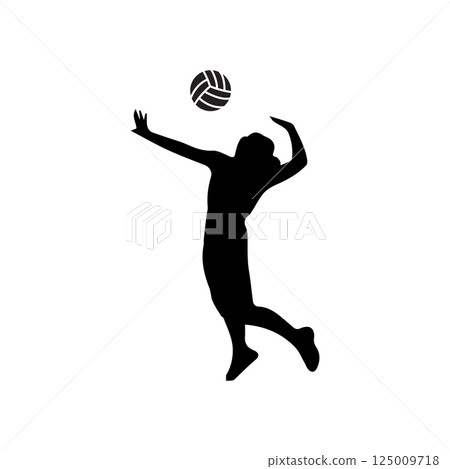 icon of person playing volleyball symbol illustration icon of person playing volleyball symbol illustration 125009718