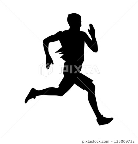 image of a person racing, icon illustration 125009732