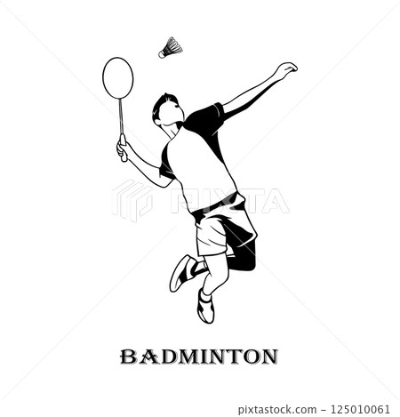 badminton player icon image symbol illustration 125010061