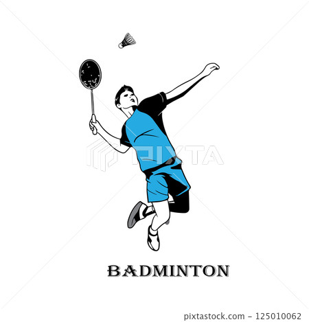 badminton player icon image symbol illustration 125010062