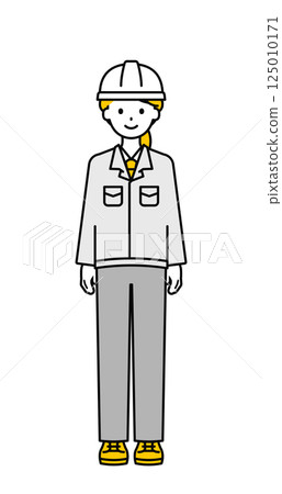 Full body pose_simple worker woman 01 Full body pose_simple worker woman 01 125010171