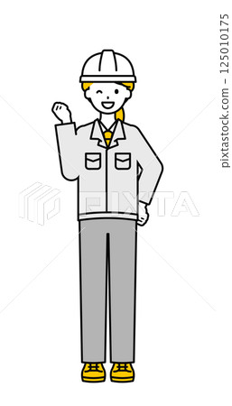 Full body pose_simple worker woman 05 125010175