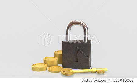 The Master key and lock for security or Business concept 3d Rendering. 125010205