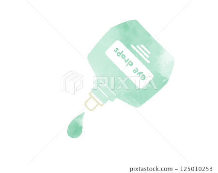 Applying eye drops - watercolor 125010253