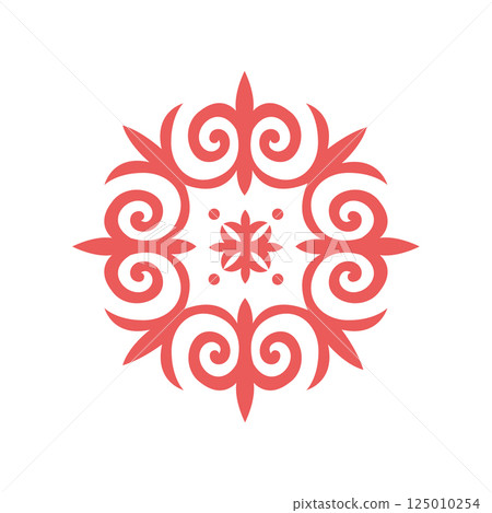 Vector Kyrgyz ornament in ethnic folk style. Inspired by traditional nomadic culture and Central Asian heritage. Ideal for prints, textiles, and decor. 125010254