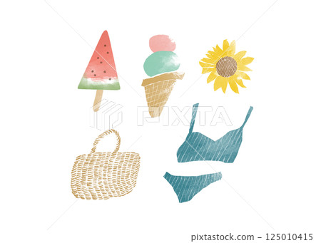 夏季簡約手繪水彩插畫集 夏季簡約手繪水彩插畫集 125010415