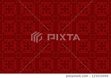 Red Damask Pattern Background Floral 125010494