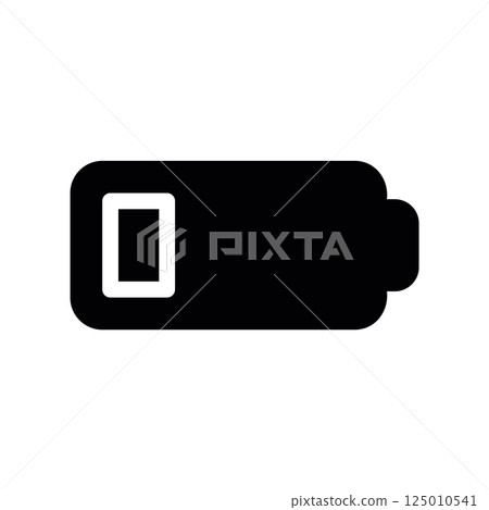Battery icon in horizontal layout indicating a low power level remaining Battery icon in horizontal layout indicating a low power level remaining 125010541