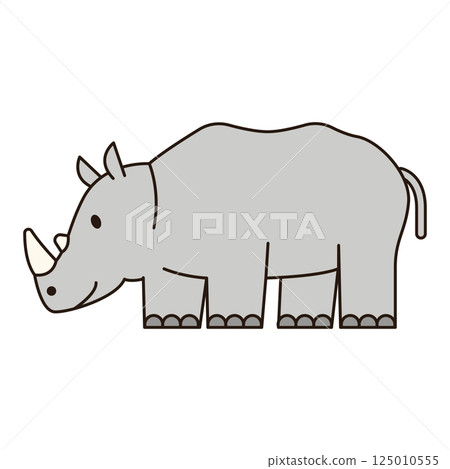 RHINOCEROS wild animal cute icon kawaii style illustration safari clean flat vector simple outline doodle drawing isolated element sticker kiddy decorative RHINOCEROS wild animal cute icon kawaii style illustration safari clean flat vector simple outline doodle drawing isolated element sticker kiddy decorative 125010555