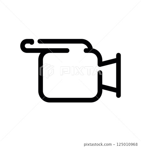 Outline Style Video Camera Icon Facing Right Side View Graphic Symbol 125010968