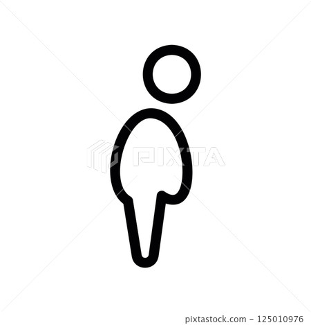 Overweight Male Figure Outline Icon in Side Profile View Symbol Overweight Male Figure Outline Icon in Side Profile View Symbol 125010976