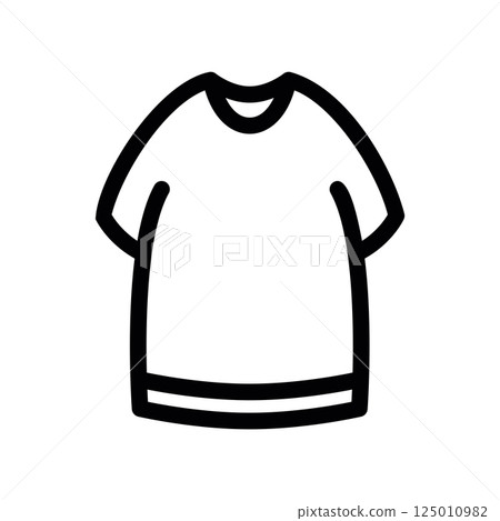 Plus Size T Shirt Outline Icon for Larger Body Types Symbol 125010982