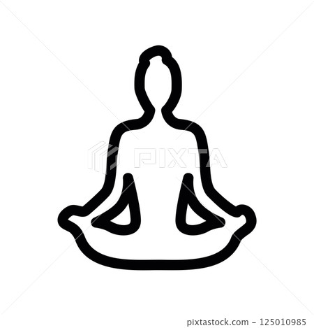 Person Meditating in Lotus Pose Outline Icon Yoga Practice Symbol Person Meditating in Lotus Pose Outline Icon Yoga Practice Symbol 125010985