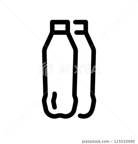 Two Plastic Water Bottles Outline Icon Pair of Drinks Graphic Symbol 125010990
