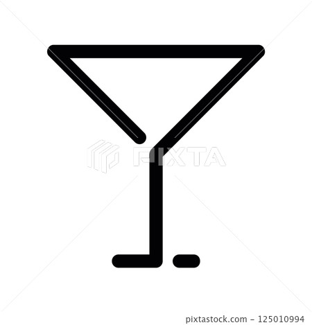 Martini Glass Outline Icon Cocktail Drinkware Line Art Symbol 125010994