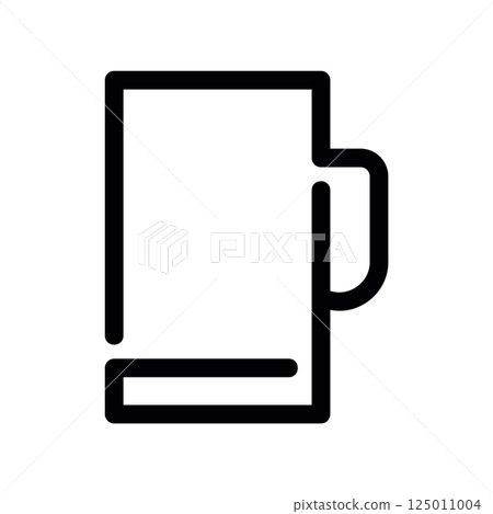 Beer Mug Outline Icon with Handle Traditional Drinkware Line Symbol Beer Mug Outline Icon with Handle Traditional Drinkware Line Symbol 125011004