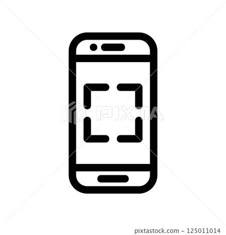 Smartphone Screen with Camera Focus Frame Outline Icon Graphic Symbol 125011014