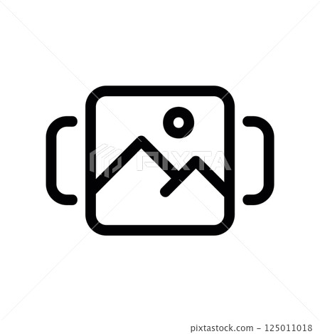 Wide Image Icon with Side Handles Suggesting Panorama View Mode 125011018