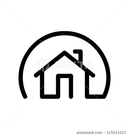 House Icon Enclosed Within a Circle Symbolizing Community or Area 125011025