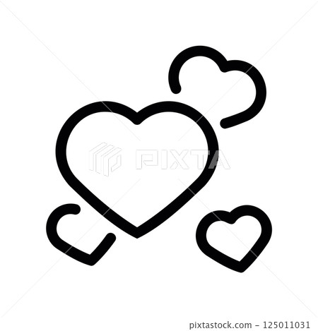 Love Symbol Icon Featuring One Large and Two Small Floating Hearts 125011031