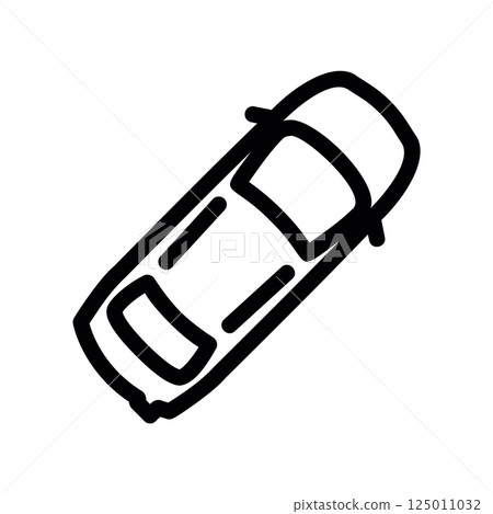 Simple Outline Icon Depicting a Car Viewed From Directly Above 125011032