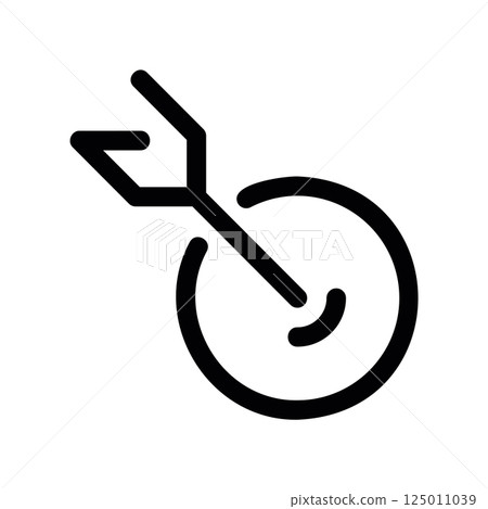 Arrow Hitting Bullseye Icon Representing Accuracy and Precision 125011039