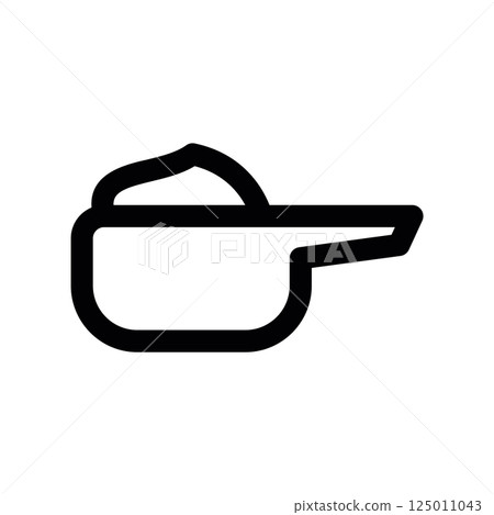 Measuring Scoop Filled with Fine Powder Ingredient Outline Icon Design Measuring Scoop Filled with Fine Powder Ingredient Outline Icon Design 125011043
