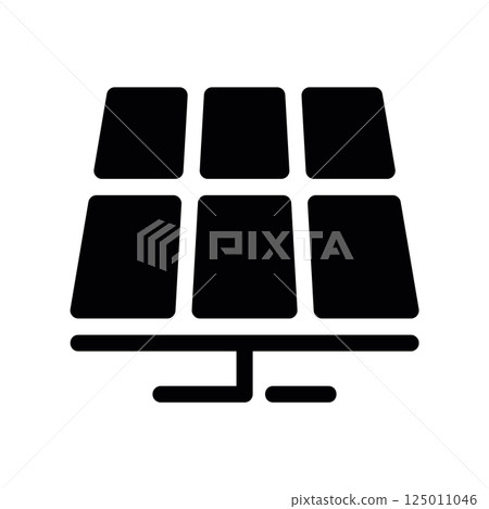 Solar Panel Array Mounted on Stand Generating Renewable Electricity 125011046