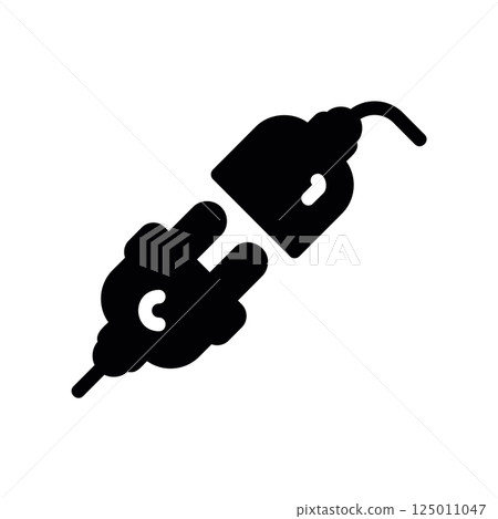 Two Disconnected Electrical Plugs Facing Each Other Symbolizing Break Two Disconnected Electrical Plugs Facing Each Other Symbolizing Break 125011047