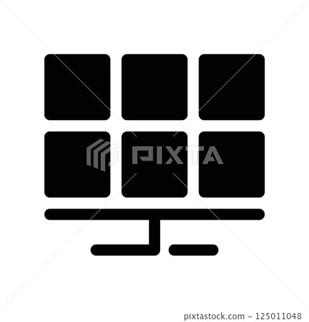 Renewable Energy Monitoring Depicted by Solar Panels and Display Unit 125011048