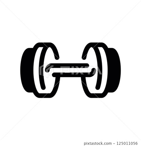 Front View Icon of a Fixed Weight Dumbbell for Fitness Exercises Use 125011056