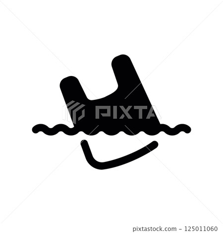 Plastic Bag Floating on Water Surface Representing Pollution Problem Plastic Bag Floating on Water Surface Representing Pollution Problem 125011060