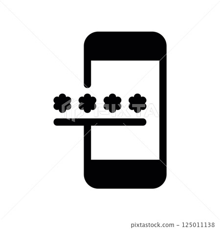 Smartphone Screen Showing Asterisks for Password Entry Field Input 125011138