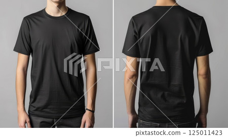 Male model in black t-shirt Male model in black t-shirt 125011423