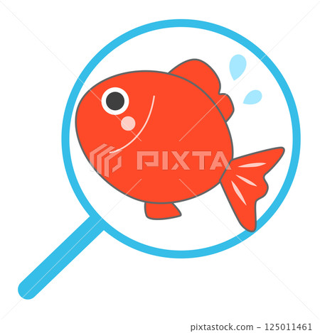 Goldfish scooping illustration 125011461