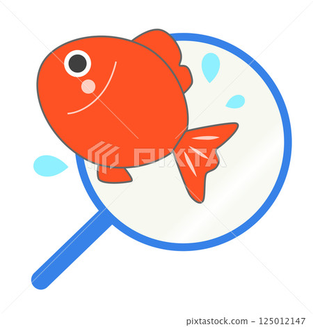 Goldfish scooping illustration 125012147