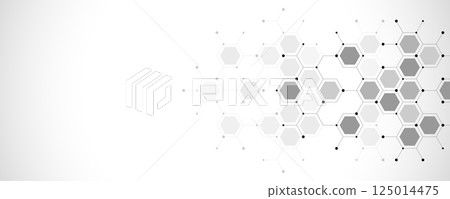 Abstract design element with geometric background of hexagons shape pattern 125014475