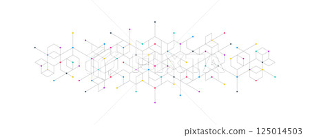 Abstract vector background with simple geometric figures and dots Abstract vector background with simple geometric figures and dots 125014503