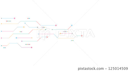 Circuit board texture with communication technology concept. Creative vector illustration 125014509
