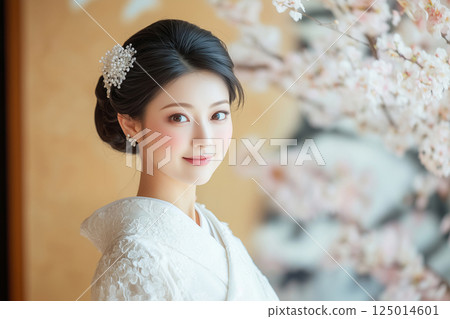 Bride in traditional Japanese attire (AI-generated image) 125014601