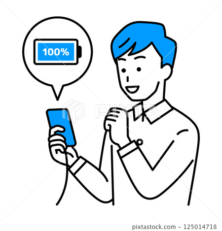 隨意的男人為他的智慧型手機充電 隨意的男人為他的智慧型手機充電 125014718