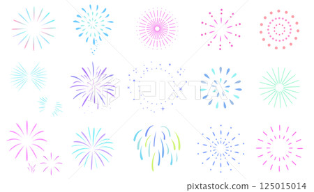 五彩繽紛的煙火插圖集 125015014