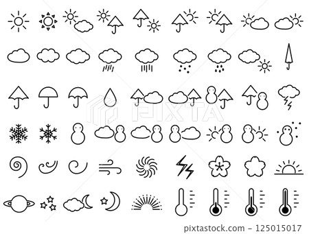Simple weather icon illustration set 125015017