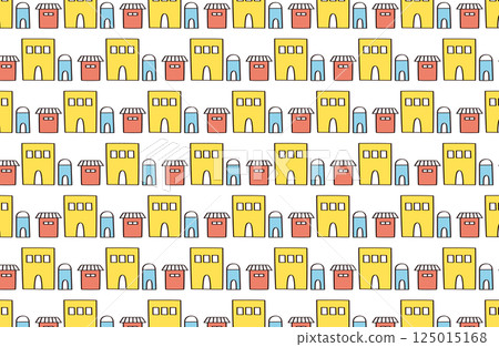 手繪房子背景 125015168