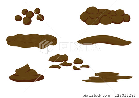 Different shapes of feces representing various medical conditions and symptoms Different shapes of feces representing various medical conditions and symptoms 125015285