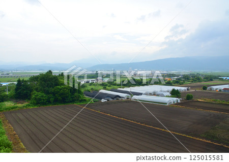 JR Hokkaido, Hakodate Main Line, local train window view from Hakodate Station to Onuma Station (cloudy sky in summer 2023) 125015581