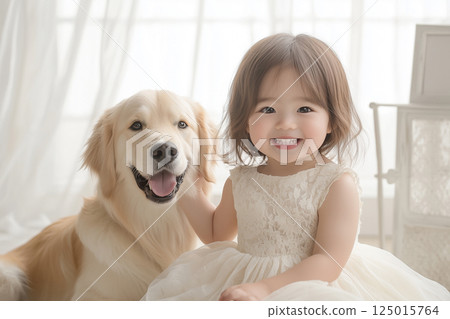 狗和女孩(AI 生成的圖像) 狗和女孩(AI 生成的圖像) 125015764